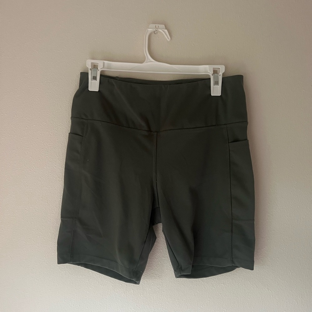 Danskin Green Bike Shorts with Flat Waistband